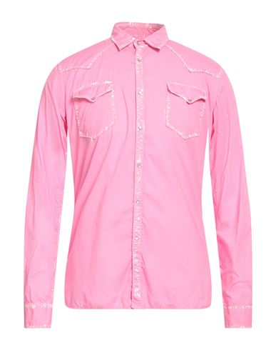 6167 Man Shirt Fuchsia Size 16 Cotton In Pink