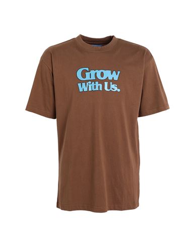 Market Grow With Us T-shirt Man T-shirt Brown Size Xl Cotton