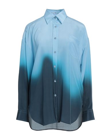 Ermanno Scervino Woman Shirt Light Blue Size 4 Polyester