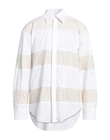Msgm Man Shirt White Size 16 ½ Organic Cotton, Cotton