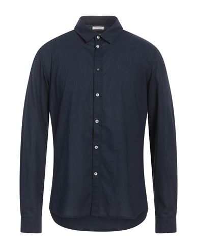 Shop Officina 36 Man Shirt Navy Blue Size Xl Cotton