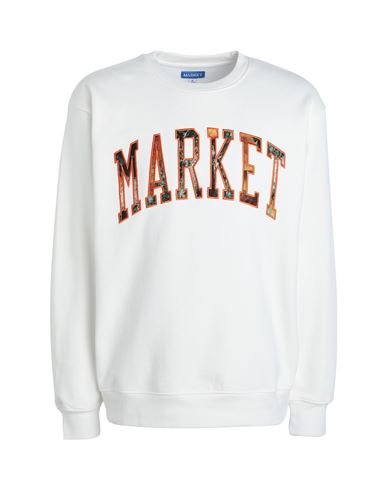 Market Fauxtree Arc Crewneck Sweatshirt Man Sweatshirt Ivory Size Xl Cotton In White