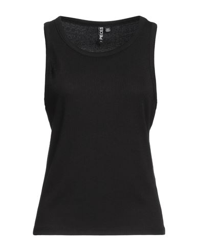Pieces Woman Top Black Size Xl Recycled Polyester, Polyester, Viscose, Elastane