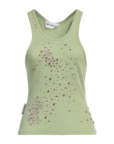 Shop Des Phemmes Des_phemmes Woman Tank Top Light Green Size 4 Cotton, Elastane