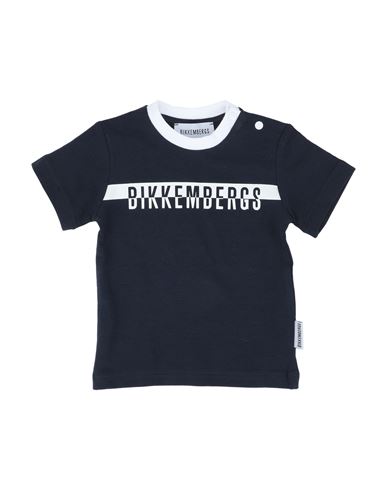 Bikkembergs Newborn Boy T-shirt Midnight Blue Size 0 Cotton, Elastane In Blue