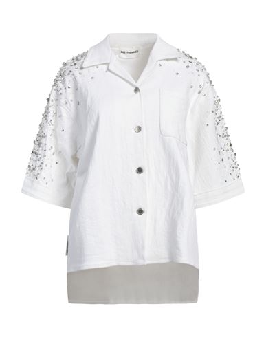 Des Phemmes Des_phemmes Woman Denim Shirt White Size 2 Cotton, Elastane