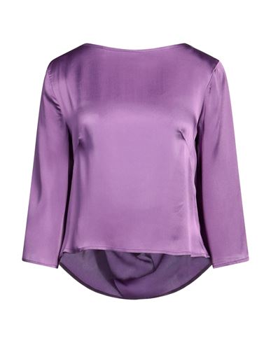 Siste's Woman Top Light Purple Size L Acetate, Silk