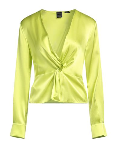 Pinko Woman Top Lime Green Size 10 Silk, Elastane In Green