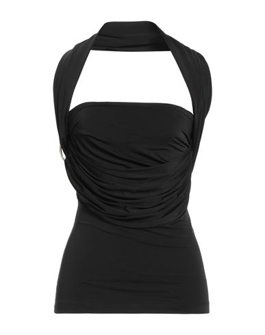 Attico The  Woman Top Black Size 10 Polyester, Polyamide, Metal
