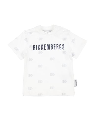 Shop Bikkembergs Newborn Boy T-shirt White Size 0 Cotton, Elastane