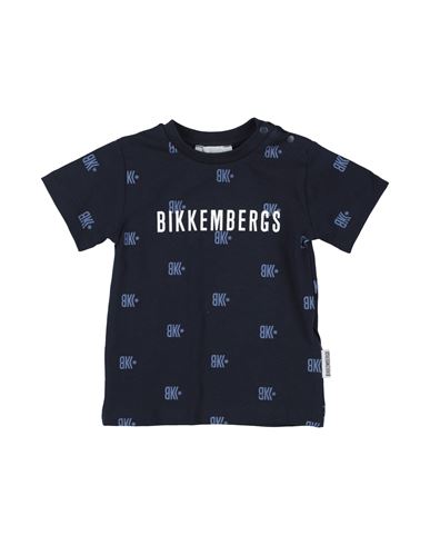 Bikkembergs Newborn Boy T-shirt Midnight Blue Size 0 Cotton, Elastane In Blue
