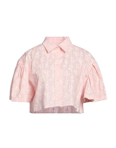 Msgm Woman Shirt Pink Size 8 Cotton