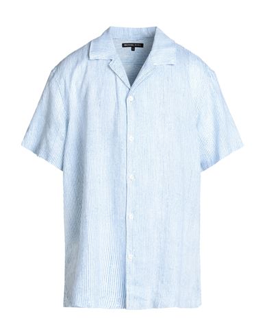 Michael Kors Mens Man Shirt Light Blue Size Xxl Linen