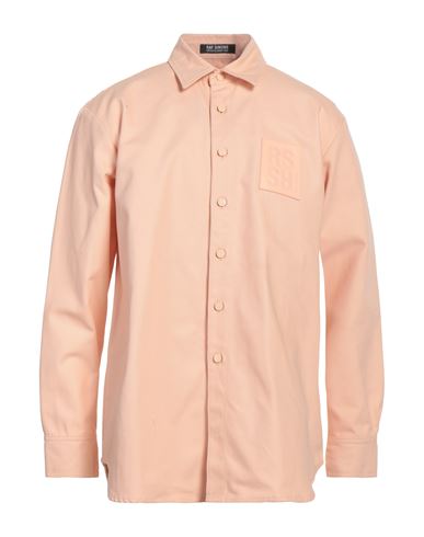 Raf Simons Man Shirt Salmon Pink Size M Cotton, Leather