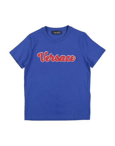 Shop Versace Young Toddler Boy T-shirt Blue Size 6 Cotton