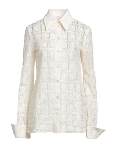 Sportmax Woman Shirt Ivory Size L Cotton, Polyamide In White