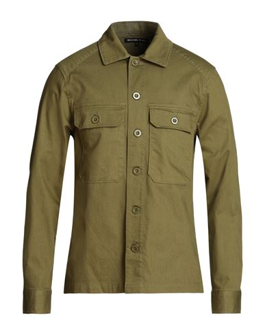 Michael Kors Mens Man Denim Shirt Military Green Size S Cotton, Elastane