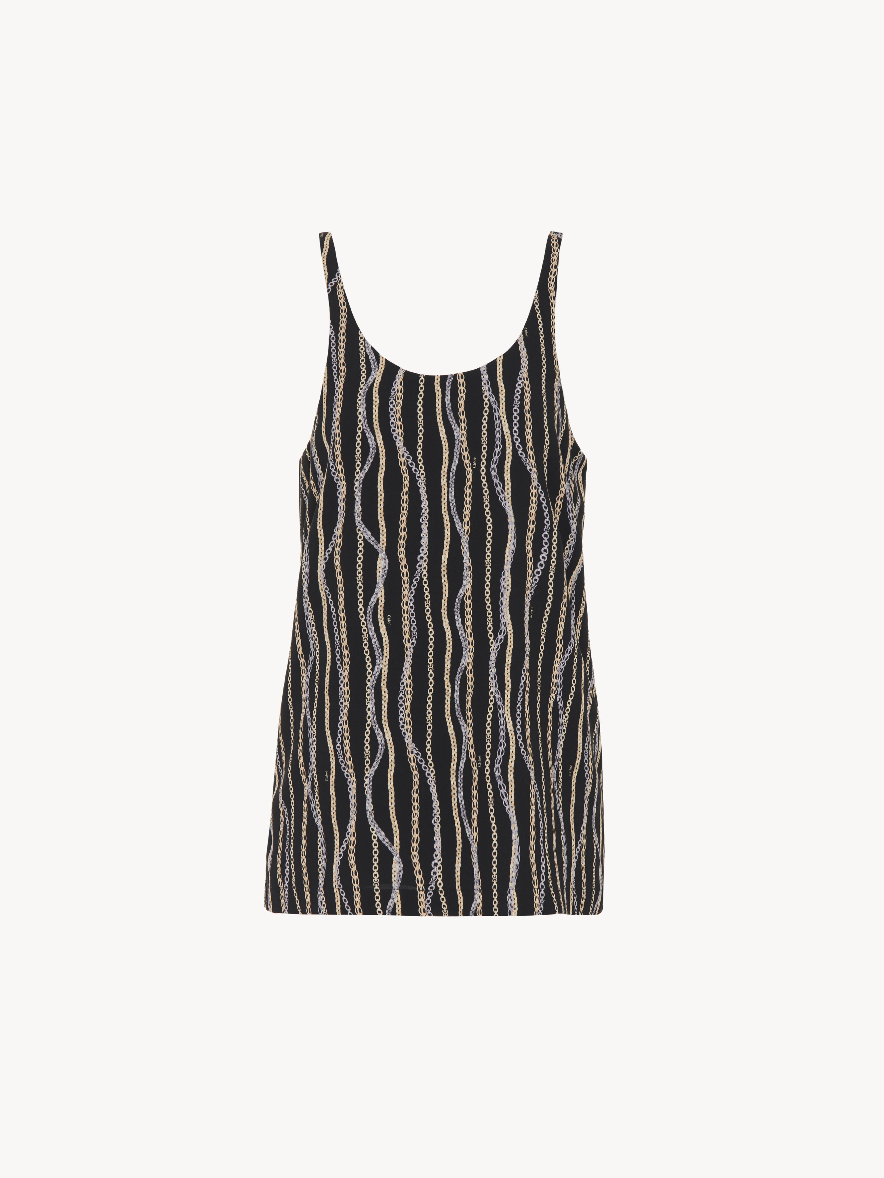 Shop Chloé Scoop-neck Tank Top Black Size 6 100% Silk In Noir