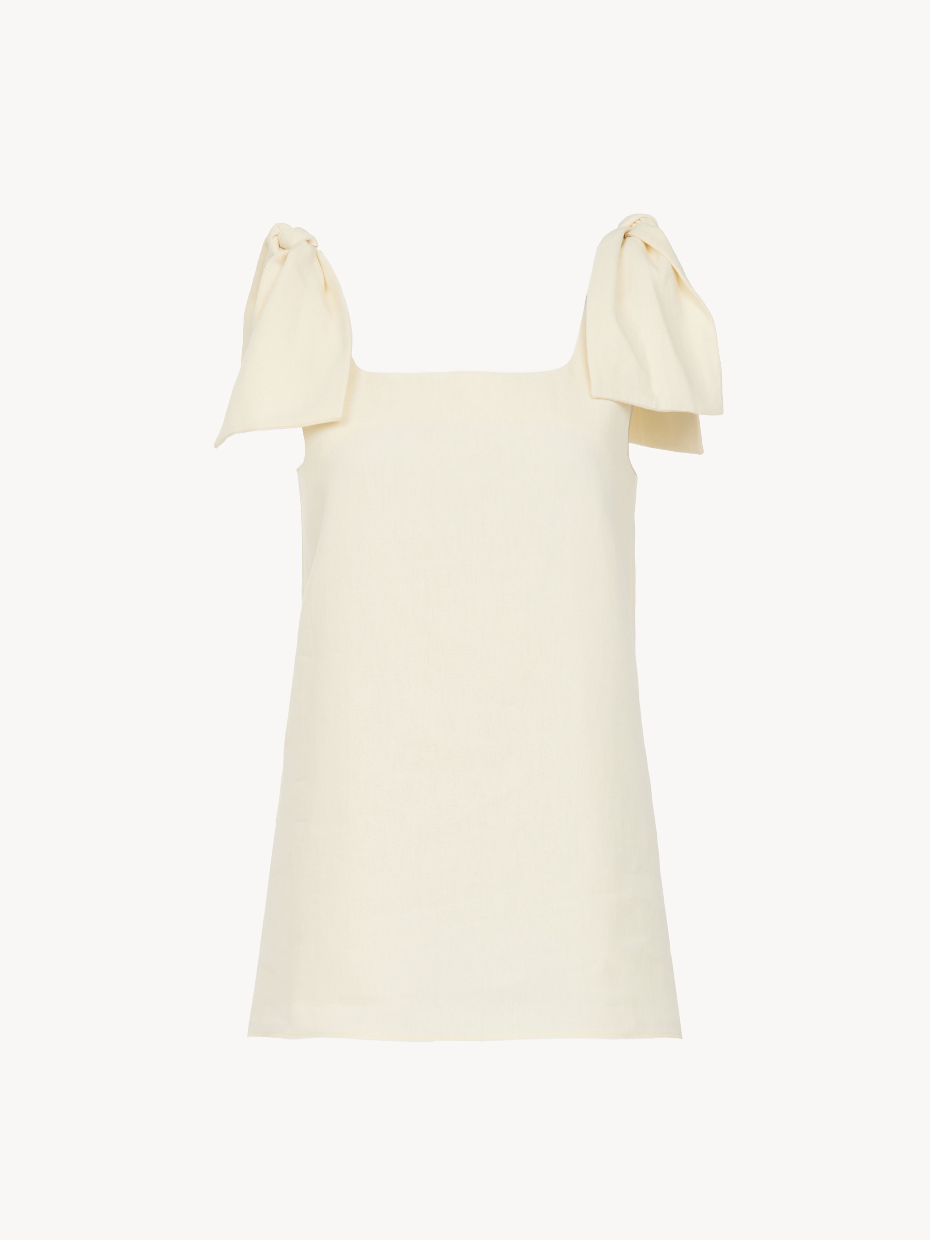 Shop Chloé Top Sans Manches À Nauds Femme Blanc Taille 34 100% Lin