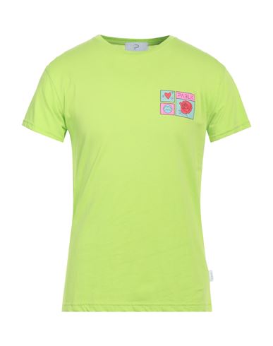 Shop Pablic Man T-shirt Acid Green Size S Cotton
