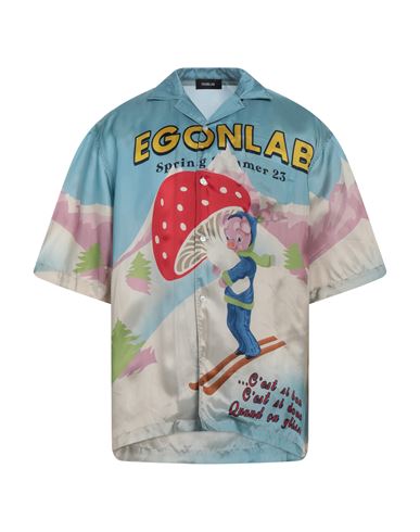 Egonlab . Man Shirt Pastel Blue Size L Viscose