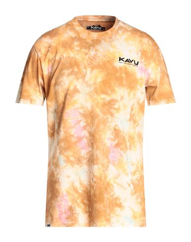 Kavu Man T-shirt Apricot Size M Organic Cotton In Orange