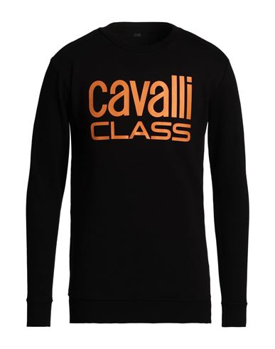 Cavalli Class Man Sweatshirt Black Size 3xl Cotton, Polyester