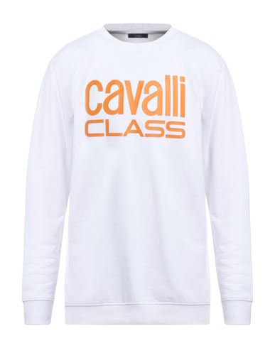 Cavalli Class Man Sweatshirt White Size Xxl Cotton, Polyester In White