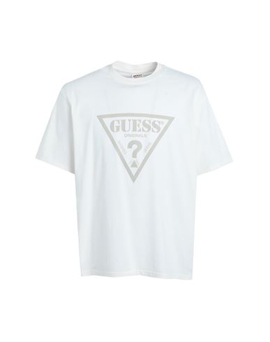Guess Man T-shirt Ivory Size Xxl Cotton In White