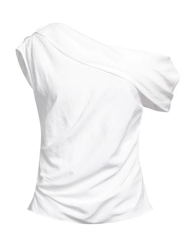Shop Rochas Woman Top White Size 6 Viscose, Linen