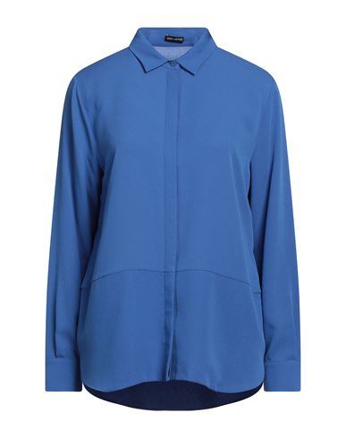 Iris Von Arnim Woman Shirt Bright Blue Size 8 Silk