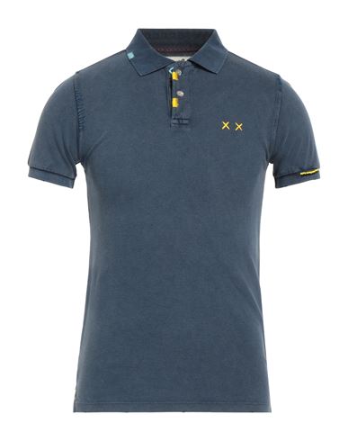 Project E Man Polo Shirt Navy Blue Size S Cotton
