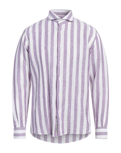 Fefè Glamour Pochette Fefē Man Shirt Purple Size 15 ¾ Linen