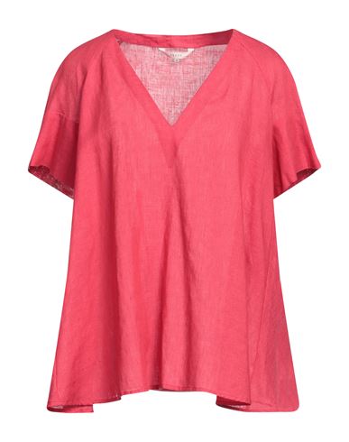 Xacus Woman Top Coral Size 10 Linen In Red