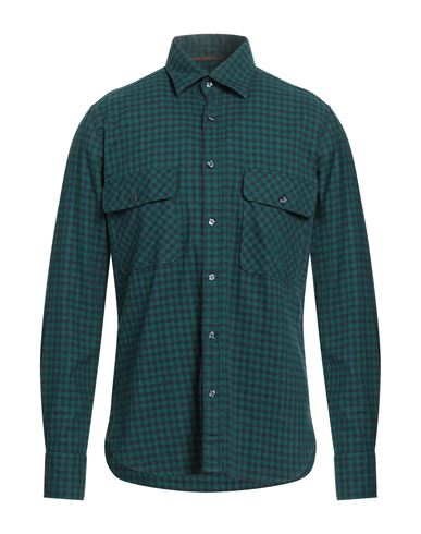 Shop Tintoria Mattei 954 Man Shirt Green Size 16 Cotton