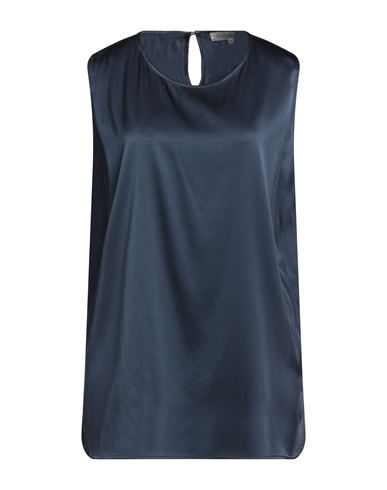 Barbara Lohmann Woman Top Midnight Blue Size 10 Silk, Lycra