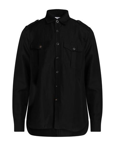 Pt Torino Man Shirt Black Size 15 ½ Linen, Cotton
