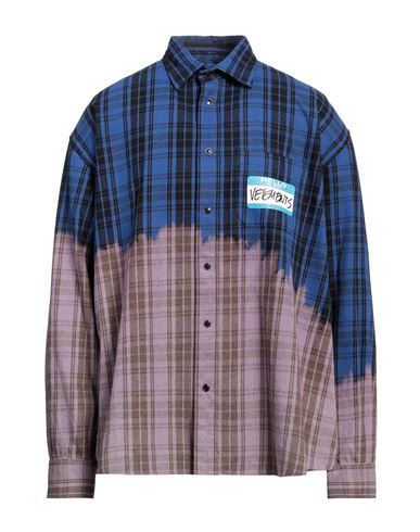 Vetements Man Shirt Blue Size L Cotton, Polyester, Viscose, Acrylic, Polyamide
