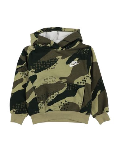 Nike B Nsw Club Camo Po Toddler Boy Sweatshirt Military Green Size 6 Cotton, Polyester In Green