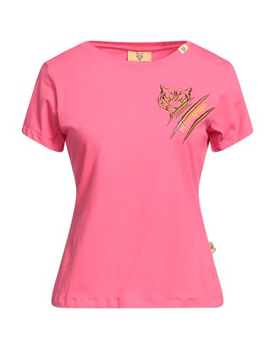 Plein Sport Woman T-shirt Fuchsia Size S Cotton, Elastane In Pink