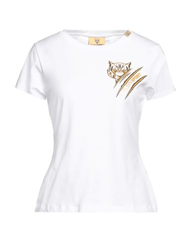 Plein Sport Woman T-shirt White Size L Cotton, Elastane