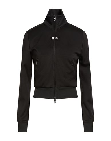 Courrèges Woman Sweatshirt Black Size Xs Polyester, Elastane In Black