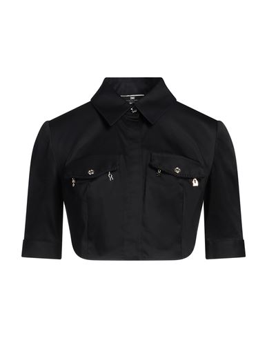 Shop Elisabetta Franchi Woman Shirt Black Size 4 Cotton, Elastane