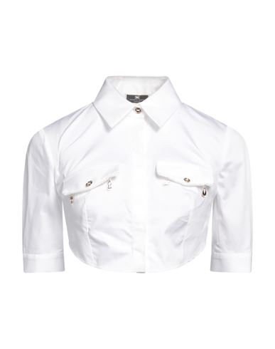 Elisabetta Franchi Woman Shirt White Size 6 Cotton, Elastane