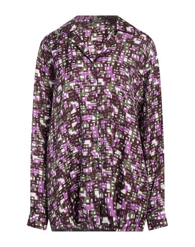 Laura Urbinati Woman Shirt Mauve Size 10 Silk In Purple