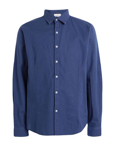 Cashmere Company Man Shirt Blue Size 36 Linen In Blue
