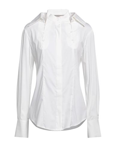 Balossa Woman Shirt White Size 4 Cotton, Nylon, Elastane