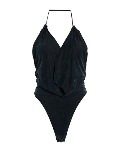 Gauge81 Woman Bodysuit Charcoal Size S Cupro, Elastane In Gray