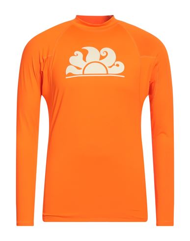 Sundek Man T-shirt Orange Size L Polyester, Elastane