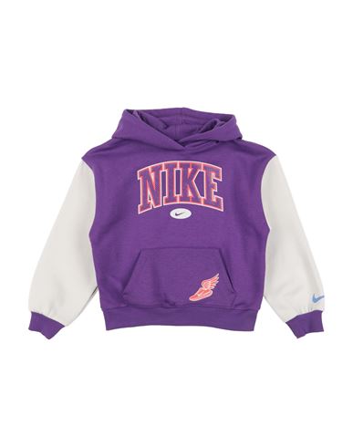 Nike Babies'  Join The Club Pullover Hoodie Toddler Girl Sweatshirt Purple Size 7 Cotton, Polyester